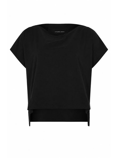 T-shirt Clotilde in jersey di cotone Nero Liviana Conti | L6SW64Y69-0